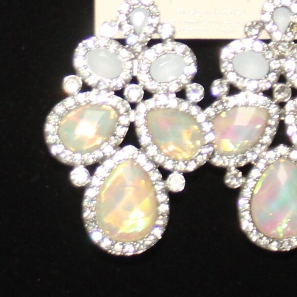 Paris Collection Rhinestone Dangle Earrings - Picture 7 of 8